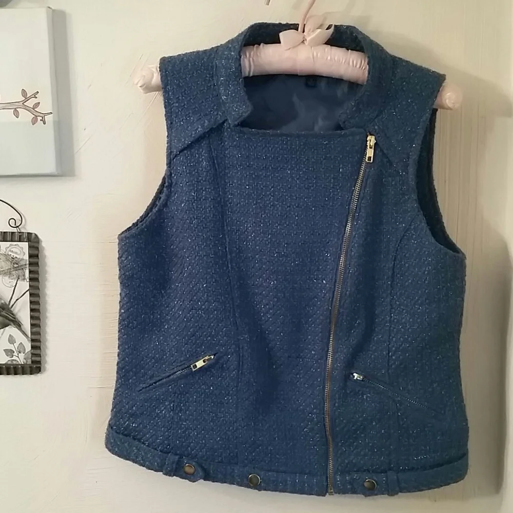 Randolph Duke lined boucle moto vest, XS - Picture 4 of 7